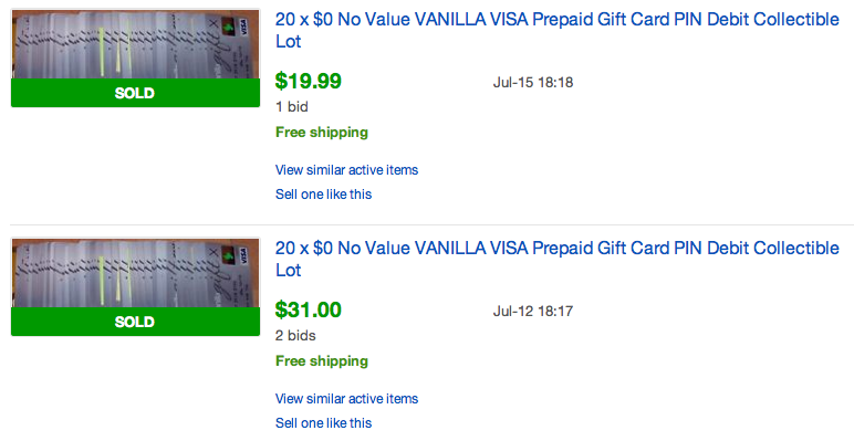ebay prepaid gift card